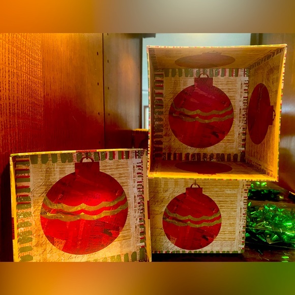 🎄LINDY BOWMAN🎄2 CHRISTMAS ORNAMENT DESIGNER GIFT BOXES & 9-CT MINI BOWS NWT🎁 - Picture 3 of 9